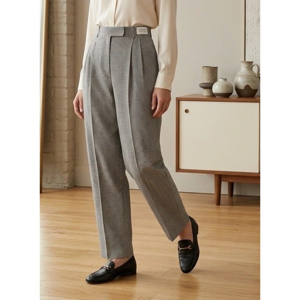 Willow Checked Cropped Pants Women's XL Black White Stretch Coastal USA NWT